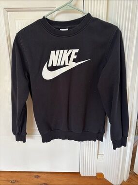 Nike Black Sweatshirt with White Logo - Kids